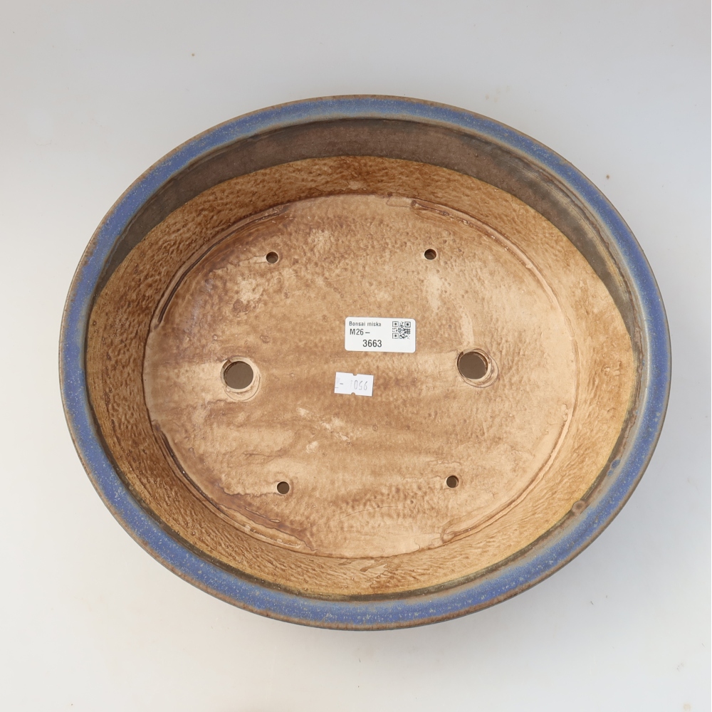 Vaso in ceramica per bonsai 31 x 28,5 x 7 cm, colore blu