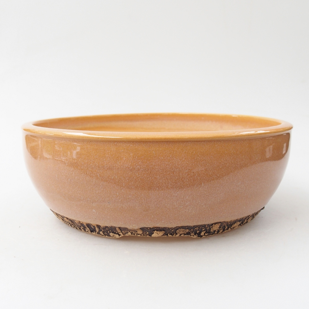 Ciotola per bonsai in ceramica 20,5 x 20,5 x 7,5 cm, colore beige