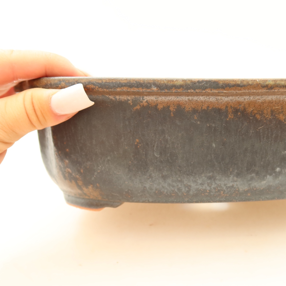 Vaso da bonsai in ceramica 24,5 x 21 x 7,5 cm, colore marrone