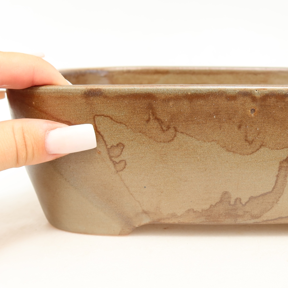Vaso da bonsai in ceramica 23 x 17,5 x 7,5 cm, colore marrone
