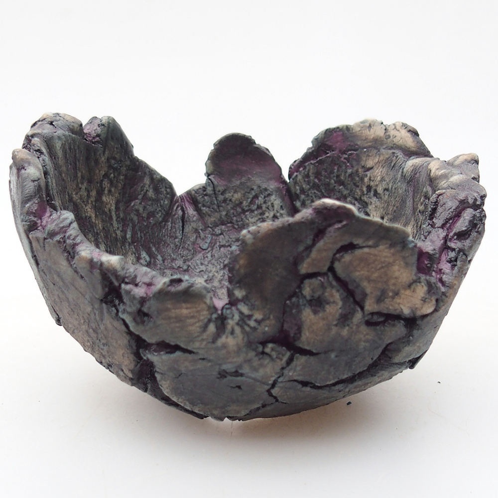 Conchiglia in ceramica 9,5 x 8,5 x 6 cm , colore viola
