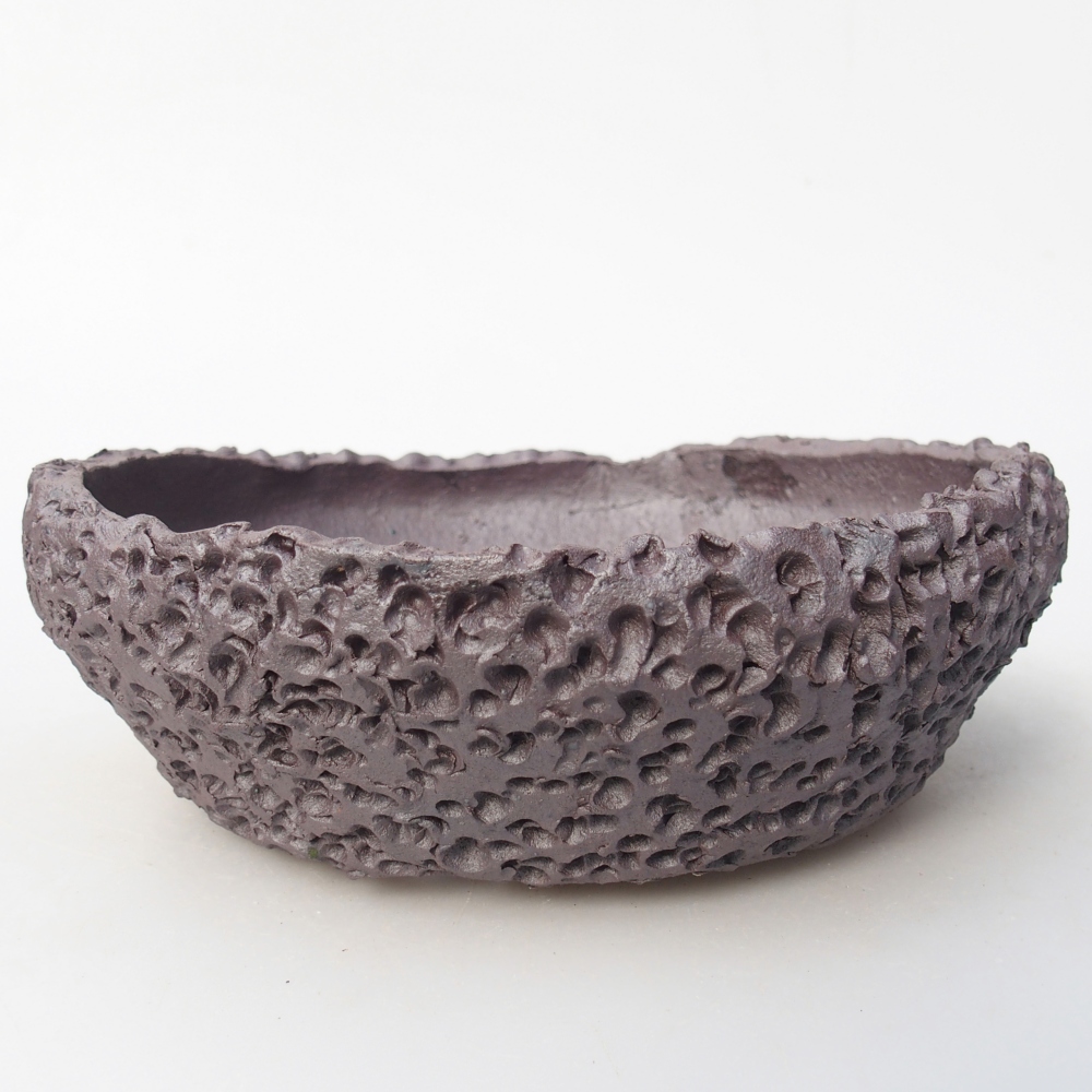 Ciotola bonsai in ceramica 17 x 16,5 x 6 cm, colore metallo