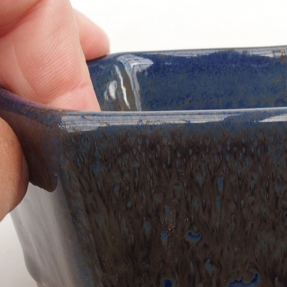 Ciotola bonsai in ceramica 9,5 x 9 x 4,5 cm, colore blu