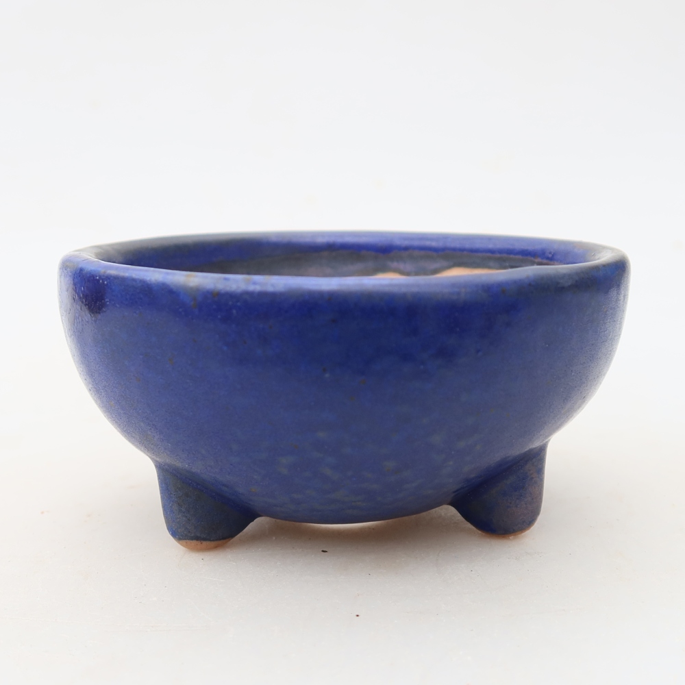 Vaso da bonsai in ceramica 10 x 10 x 5 cm, colore blu