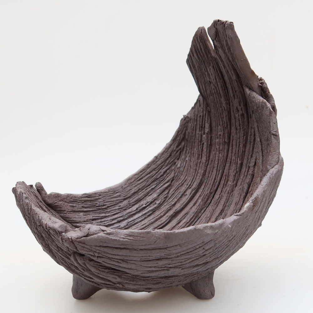 Guscio in ceramica  13,5 x 11 x 14 cm, colore marrone