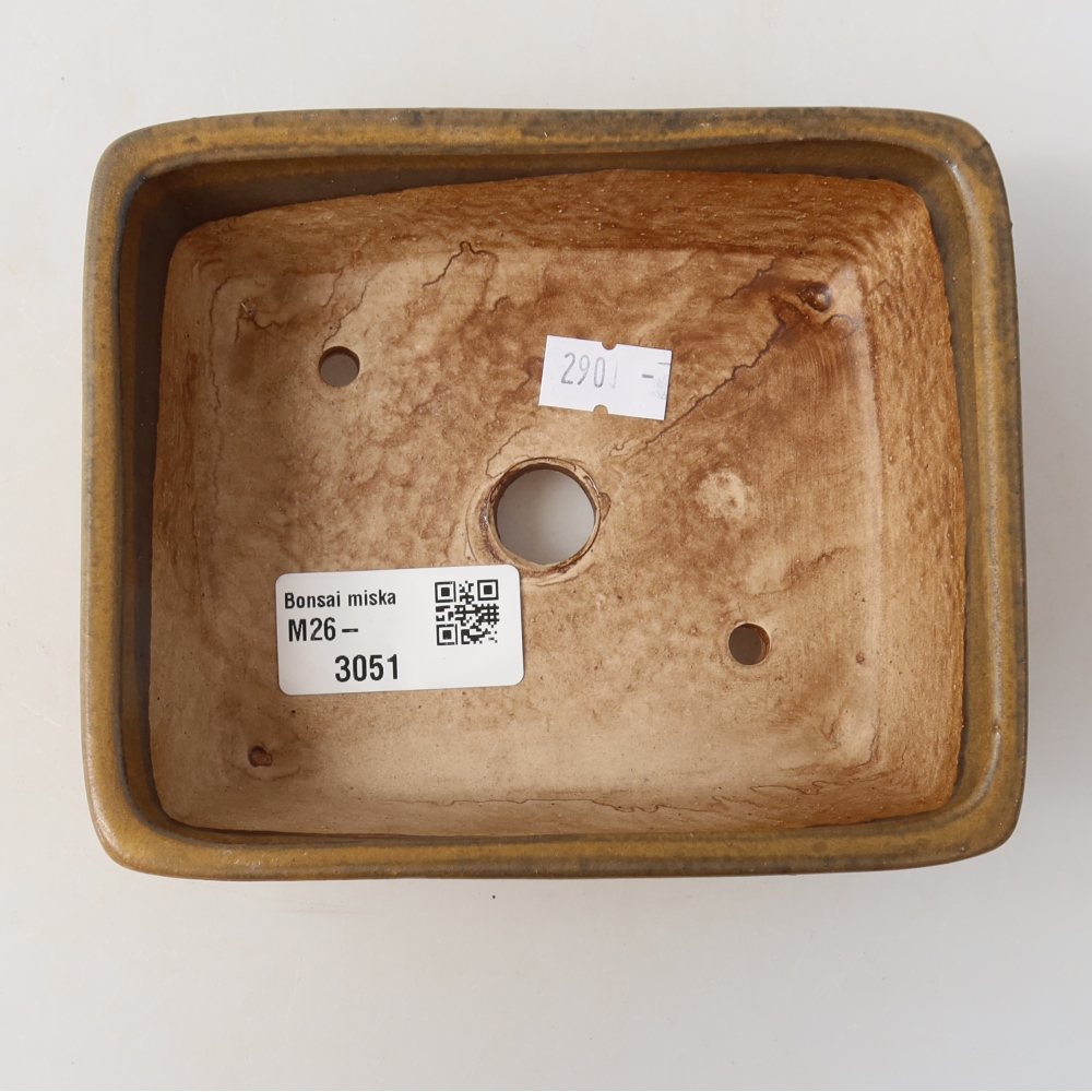 Vaso da bonsai in ceramica 13,5 x 11 x 5 cm, colore marrone