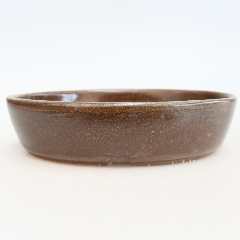 Ciotola per bonsai in ceramica 18,5 x 13,5 x 4,5 cm, marrone