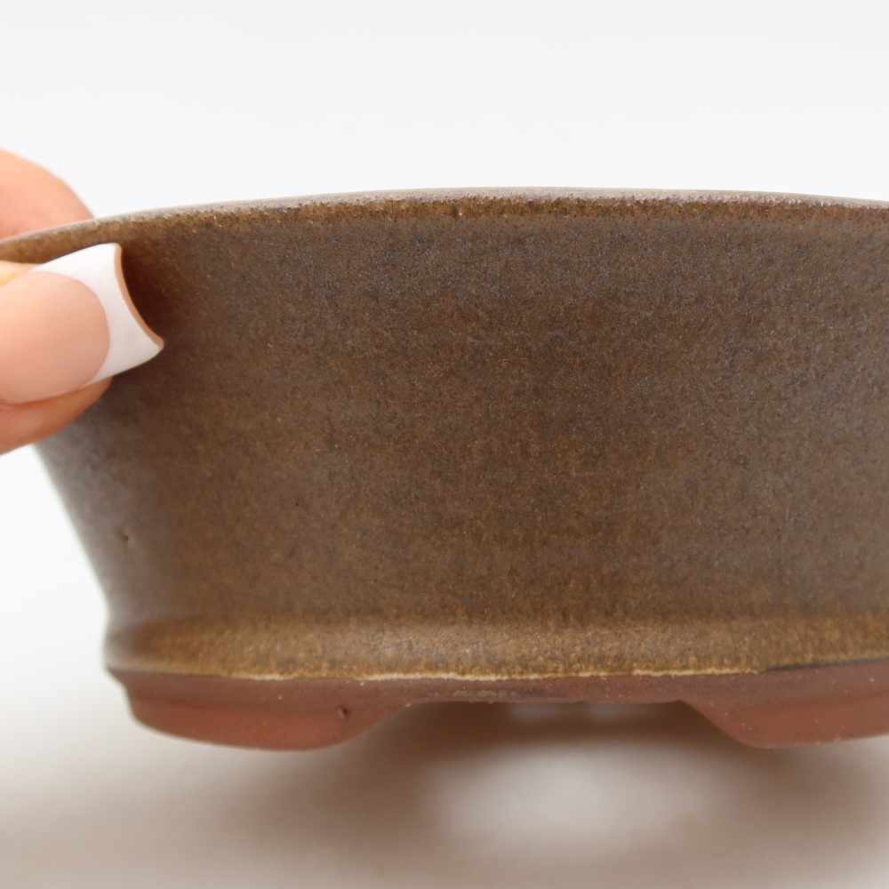 Vaso da bonsai in ceramica 15 x 15 x 5 cm, colore marrone