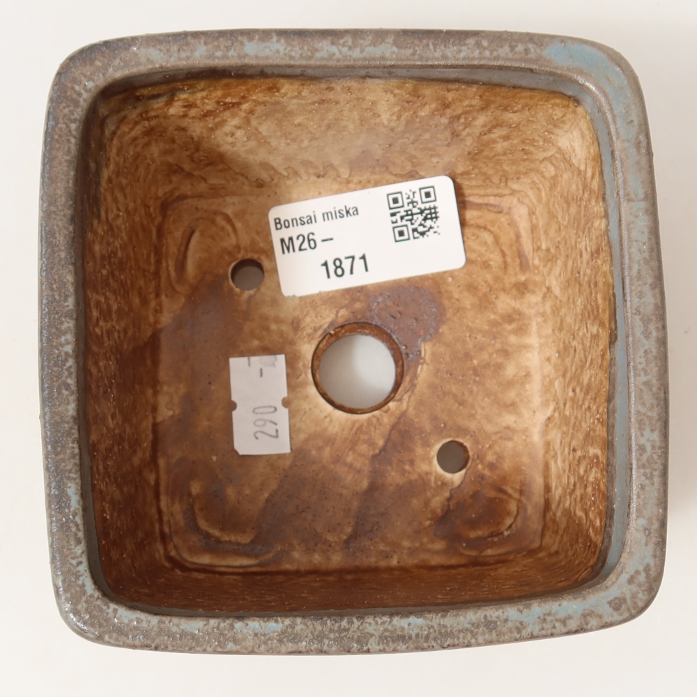 Vaso da bonsai in ceramica 10,5 x 10,5 x 7 cm, colore blu