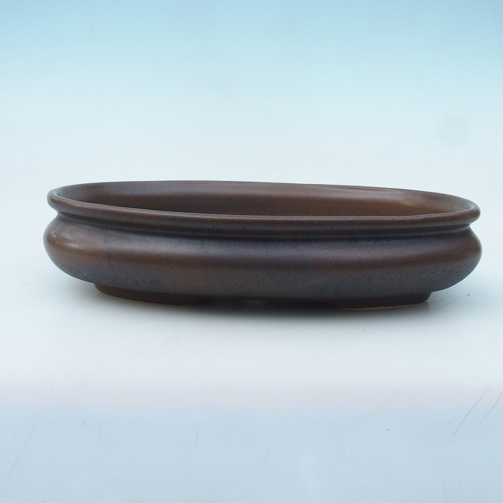 Ciotola bonsai + piattino H15 - 25,5x17,5x6 cm - marrone
