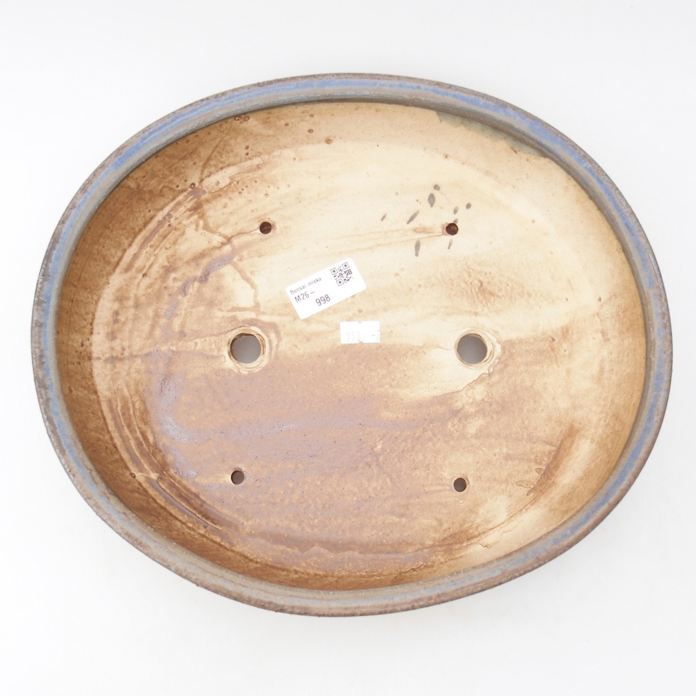 Ciotola bonsai in ceramica 31,5 x 27,5 x 6 cm, colore blu