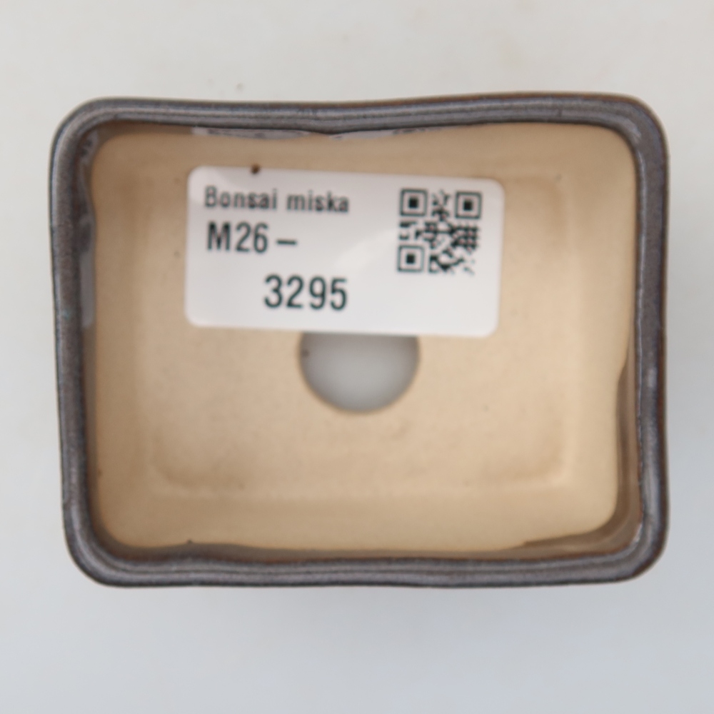 Vaso da bonsai in ceramica 6,5 x 5,5 x 3,5 cm, colore grigio