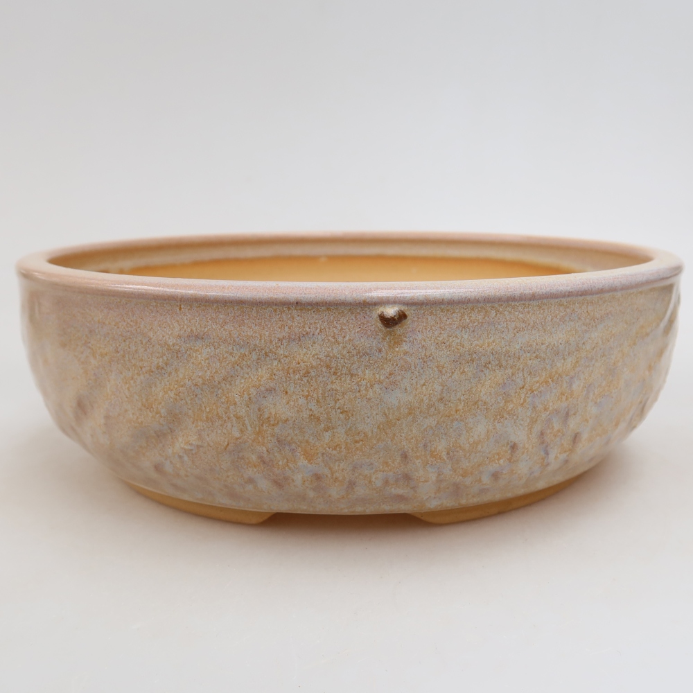 Vaso da bonsai in ceramica 22,5 x 22,5 x 7 cm, colore beige