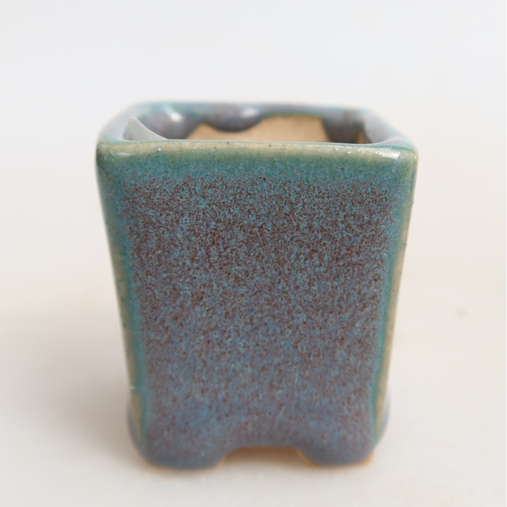 Vaso in ceramica per bonsai 3 x 3 x 3,5 cm, colore grigio