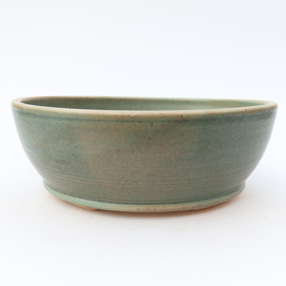 Vaso da bonsai in ceramica 18 x 18 x 6,5 cm, colore verde