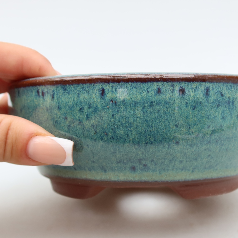 Ciotola per bonsai in ceramica 15 x 15 x 5,5 cm, colore blu