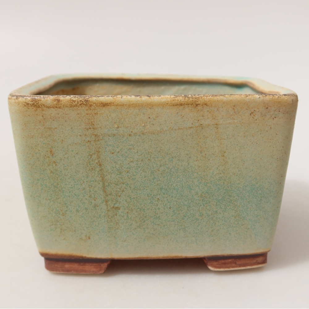 Vaso da bonsai in ceramica 10,5 x 10,5 x 7 cm, colore verde