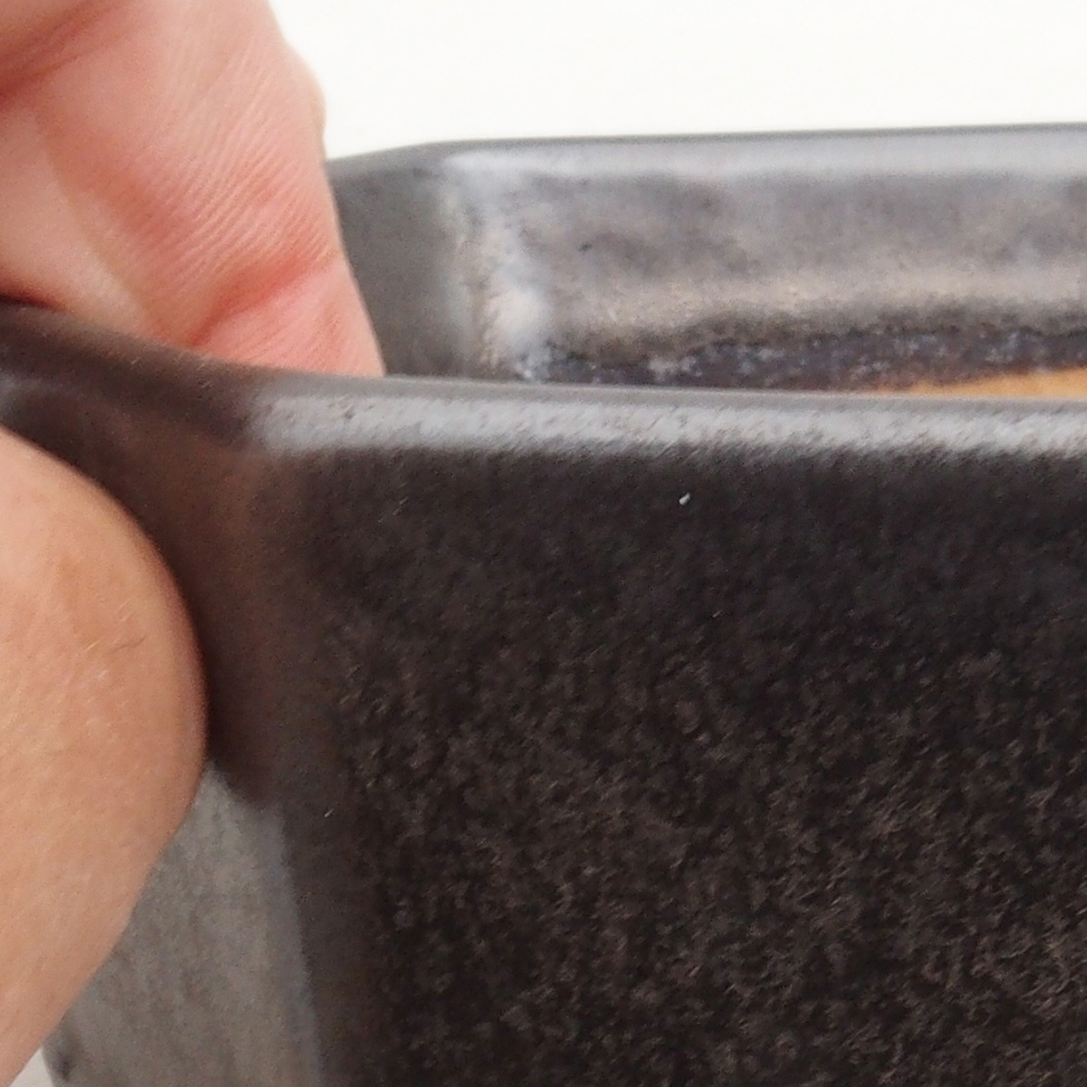 Ciotola bonsai in ceramica 9,5 x 9 x 4,5 cm, colore metallo