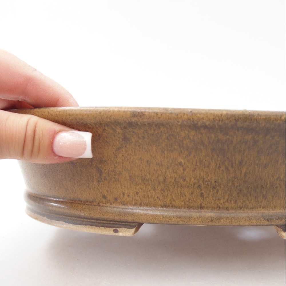 Ciotola per bonsai in ceramica 27 x 24 x 6 cm, marrone
