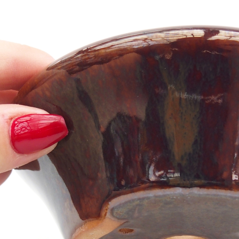 Ciotola bonsai in ceramica 26 x 26 x 8 cm, colore rosso