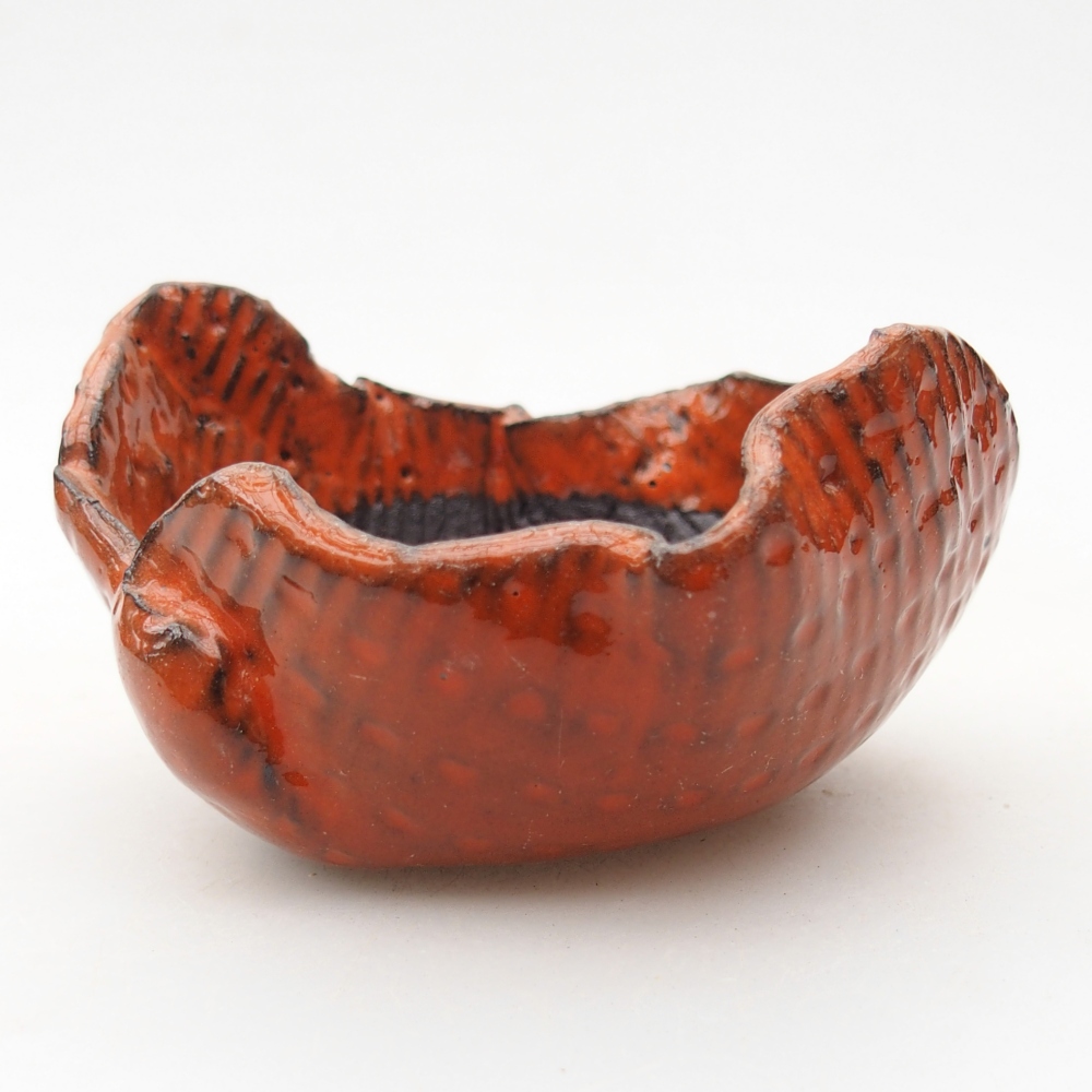 Conchiglia in ceramica 8,5 x 8,5 x 5 cm , colore arancione