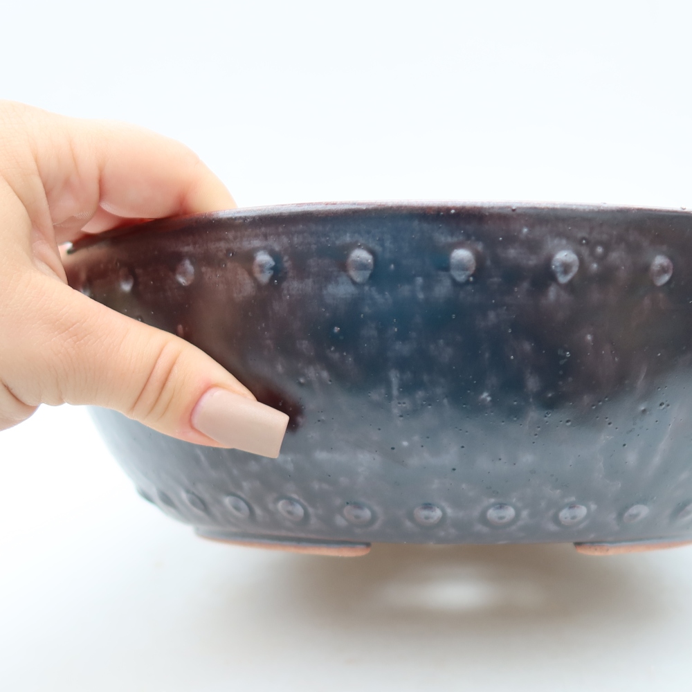 Vaso da bonsai in ceramica 24 x 24 x 8 cm, colore marrone