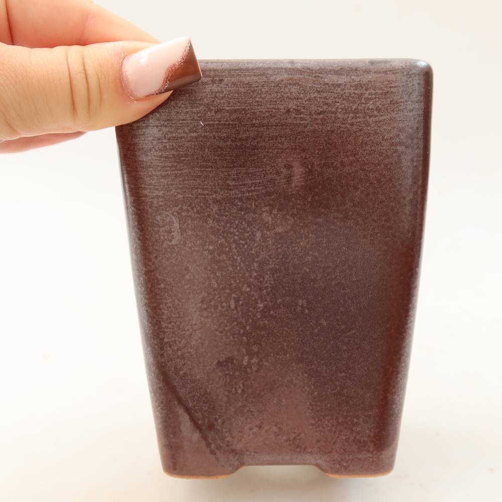 Ciotola per bonsai in ceramica 8,5 x 8,5 x 11 cm, marrone
