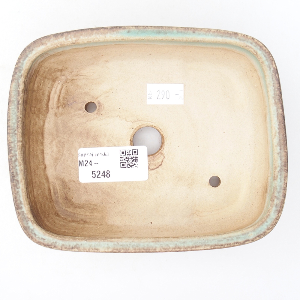 Ciotola per bonsai in ceramica 14,5 x 11,5 x 4 cm, verde