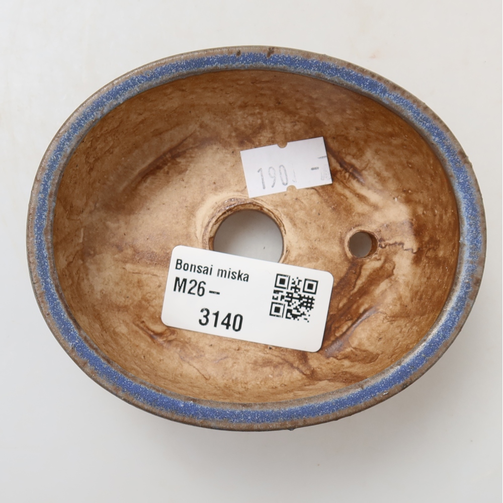 Vaso da bonsai in ceramica 9,5 x 8 x 4 cm, colore blu