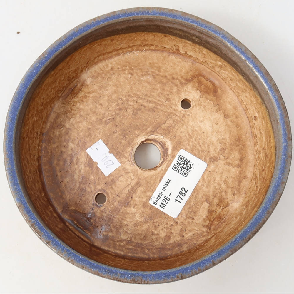 Vaso da bonsai in ceramica 15,5 x 15,5 x 5 cm, colore blu