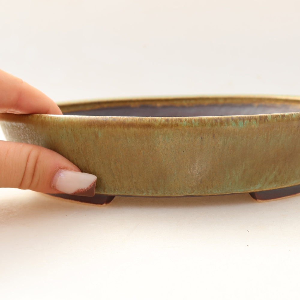 Ciotola bonsai in ceramica 21 x 19 x 4,5 cm, verde