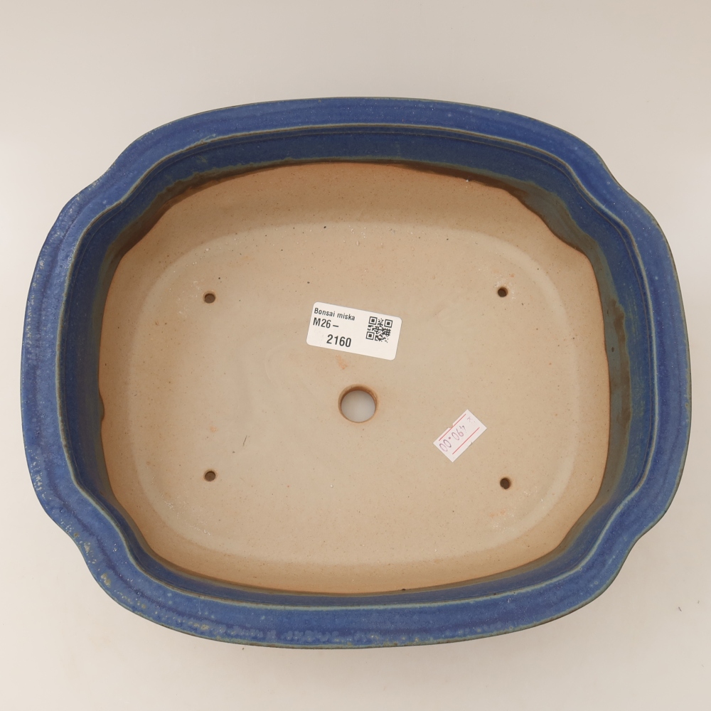 Vaso da bonsai in ceramica 24,5 x 21 x 7,5 cm, colore blu