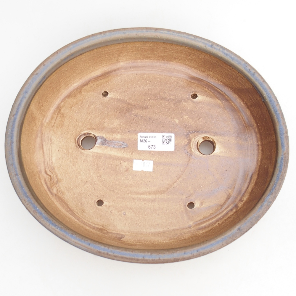 Ciotola bonsai in ceramica 28,5 x 25 x 6 cm, colore blu