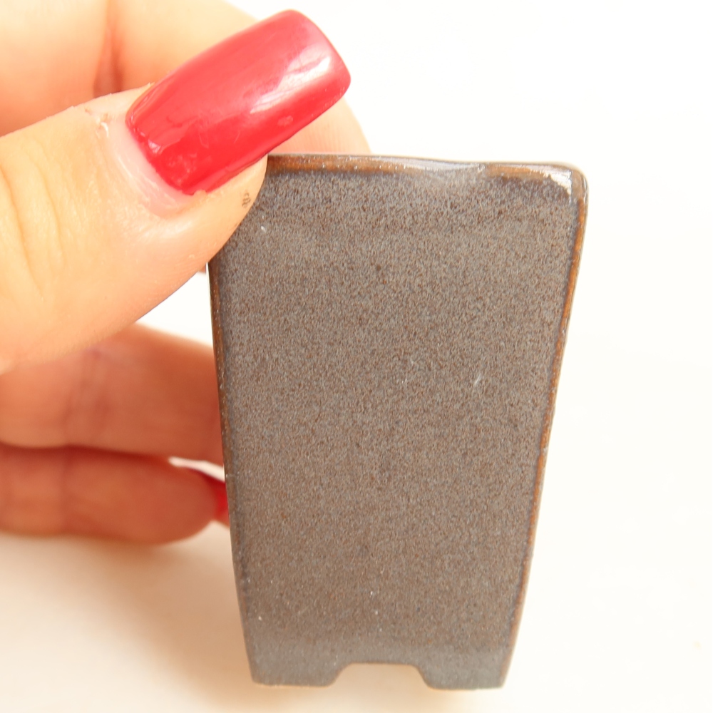 Vaso per bonsai in ceramica 3,5 x 3,5 x 5 cm, colore grigio