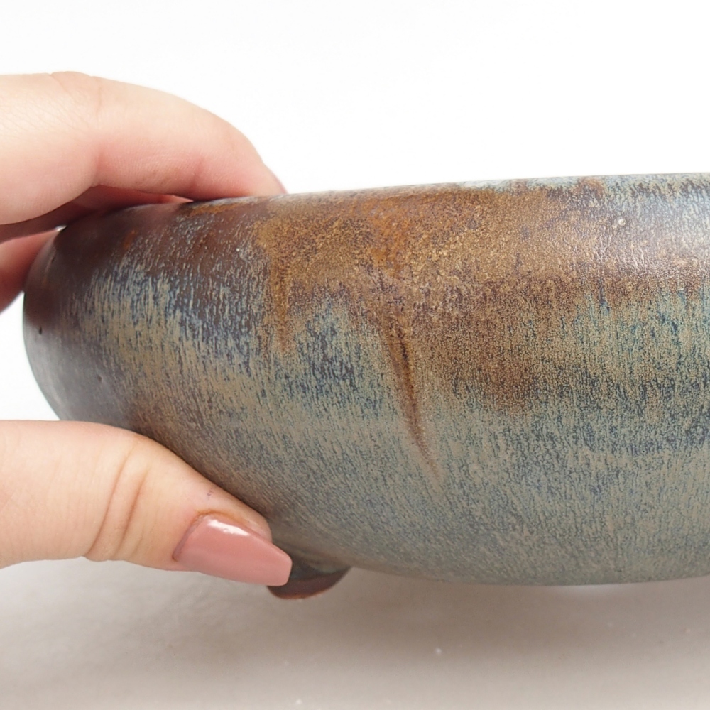 Ciotola bonsai in ceramica 21 x 21 x 7 cm, blu-grigio