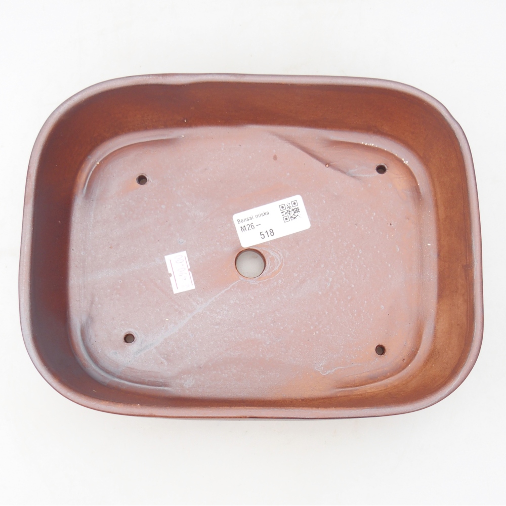Ciotola bonsai in ceramica 22,5 x 17 x 6 cm, colore metallo