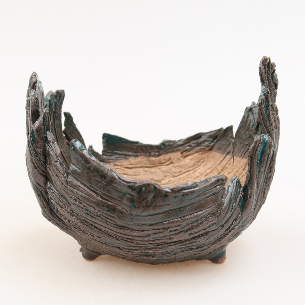 Guscio in ceramica  10 x 8,5 x 7,5 cm, colore verde