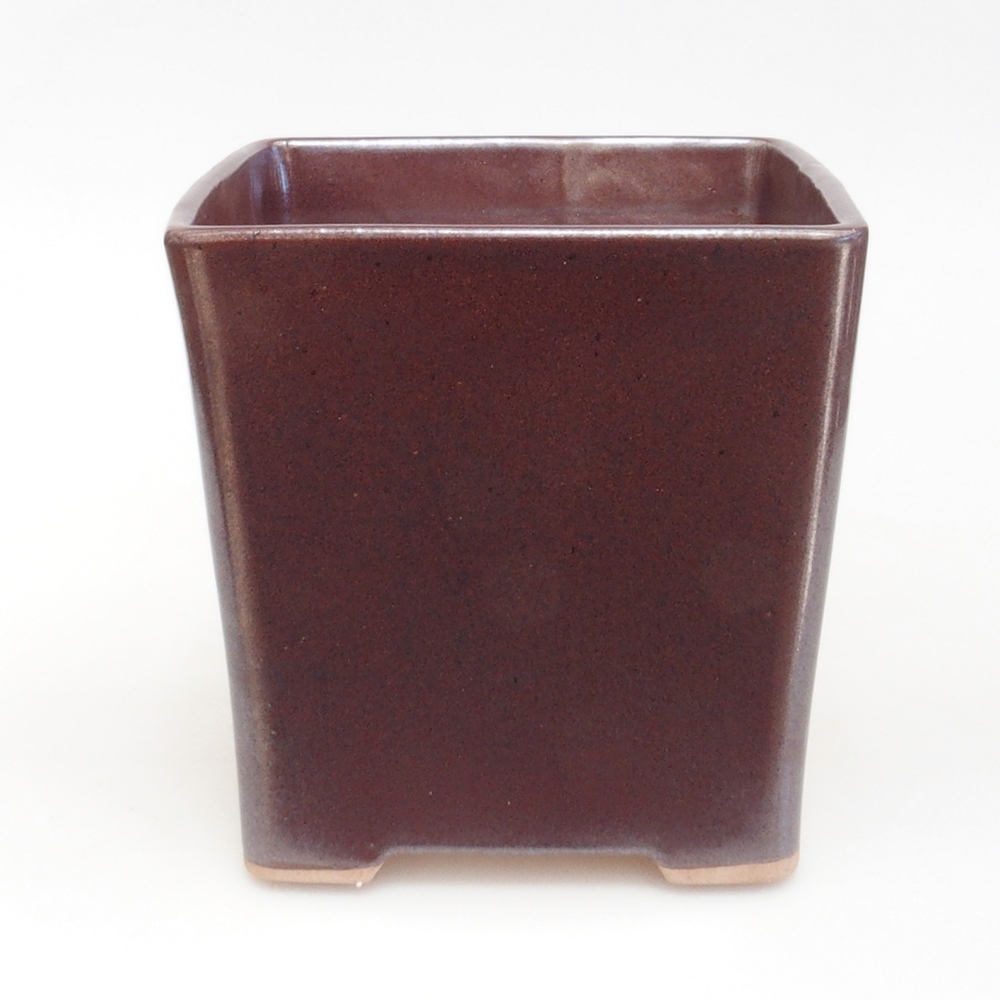 Ciotola per bonsai in ceramica 13,5 x 13,5 x 13,5 cm, marrone