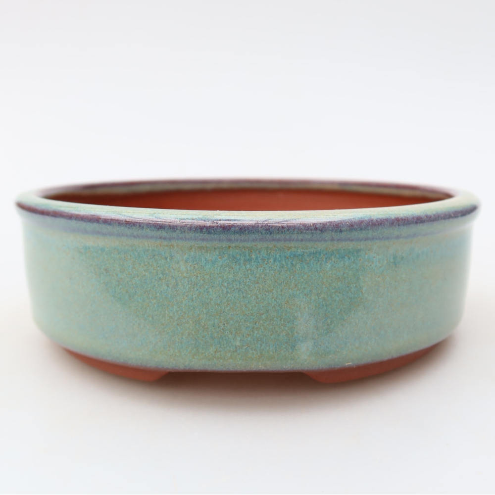 Vaso da bonsai in ceramica 14 x 14 x 4,5 cm, colore verde