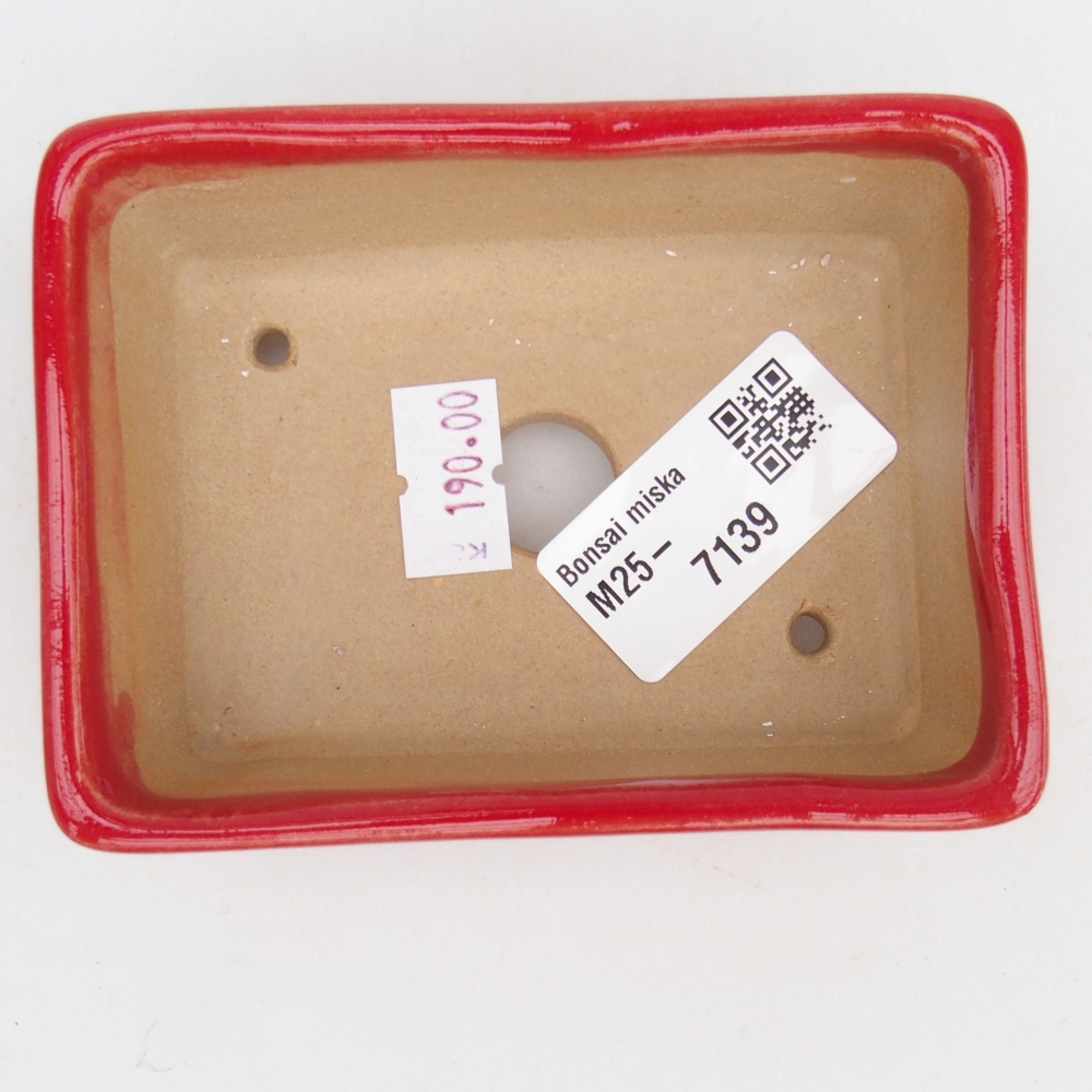 Ciotola bonsai in ceramica 26 x 26 x 8 cm, colore rosso