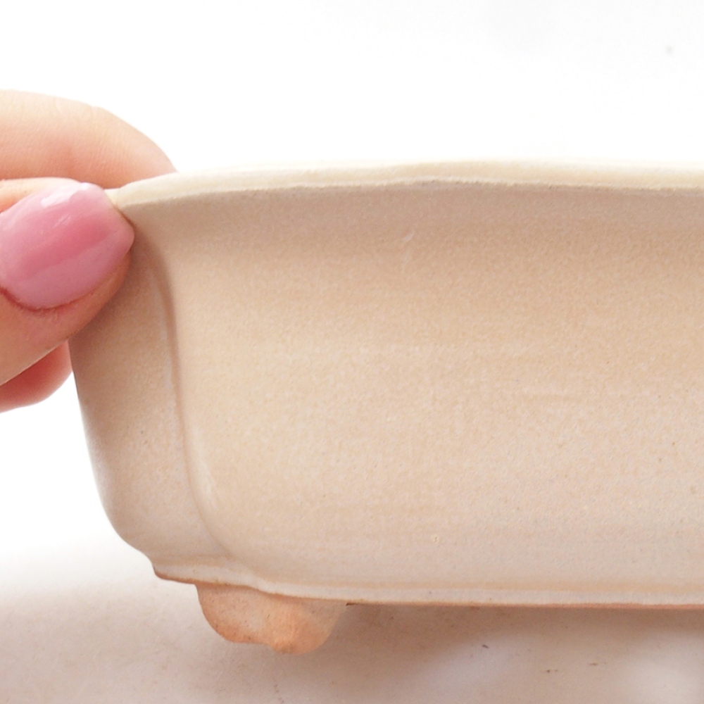Ciotola per bonsai in ceramica 13,5 x 10 x 5 cm, colore beige