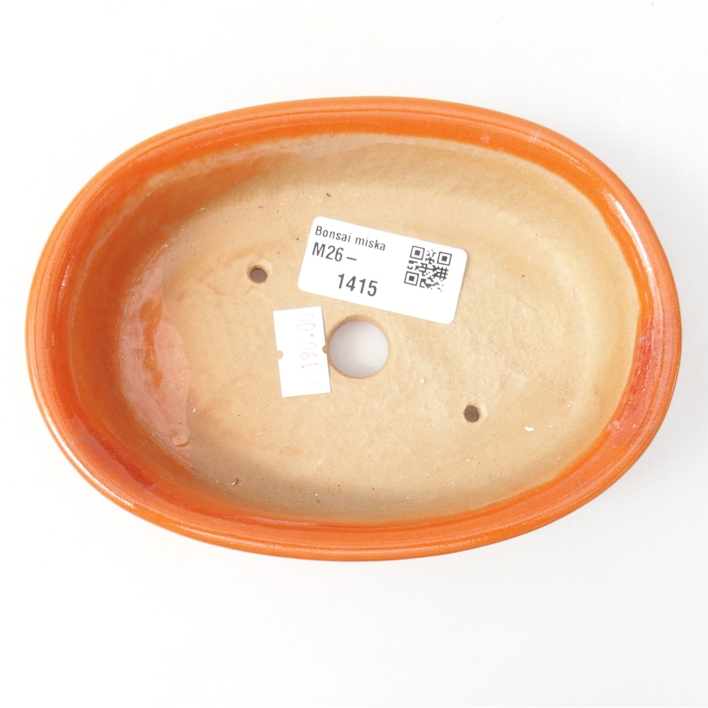 Ciotola per bonsai in ceramica 14,5 x 10,5 x 3,5 cm, arancione