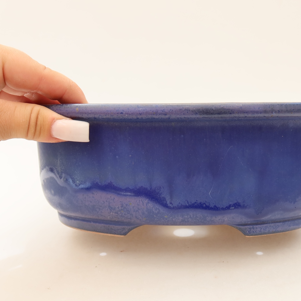 Vaso da bonsai in ceramica 23 x 19 x 8 cm, colore blu