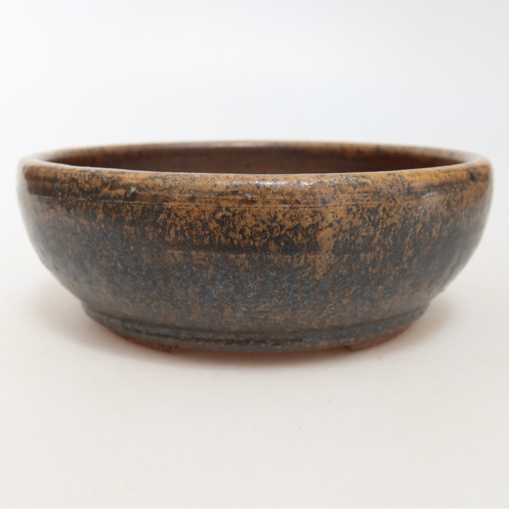 Vaso da bonsai in ceramica 14,5 x 14,5 x 5 cm, colore marrone