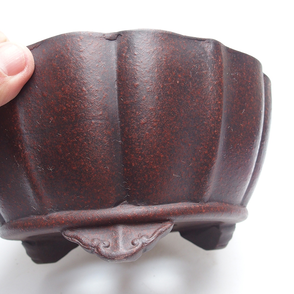 Ciotola 19 x 19 x 9,5 cm marrone-rosso