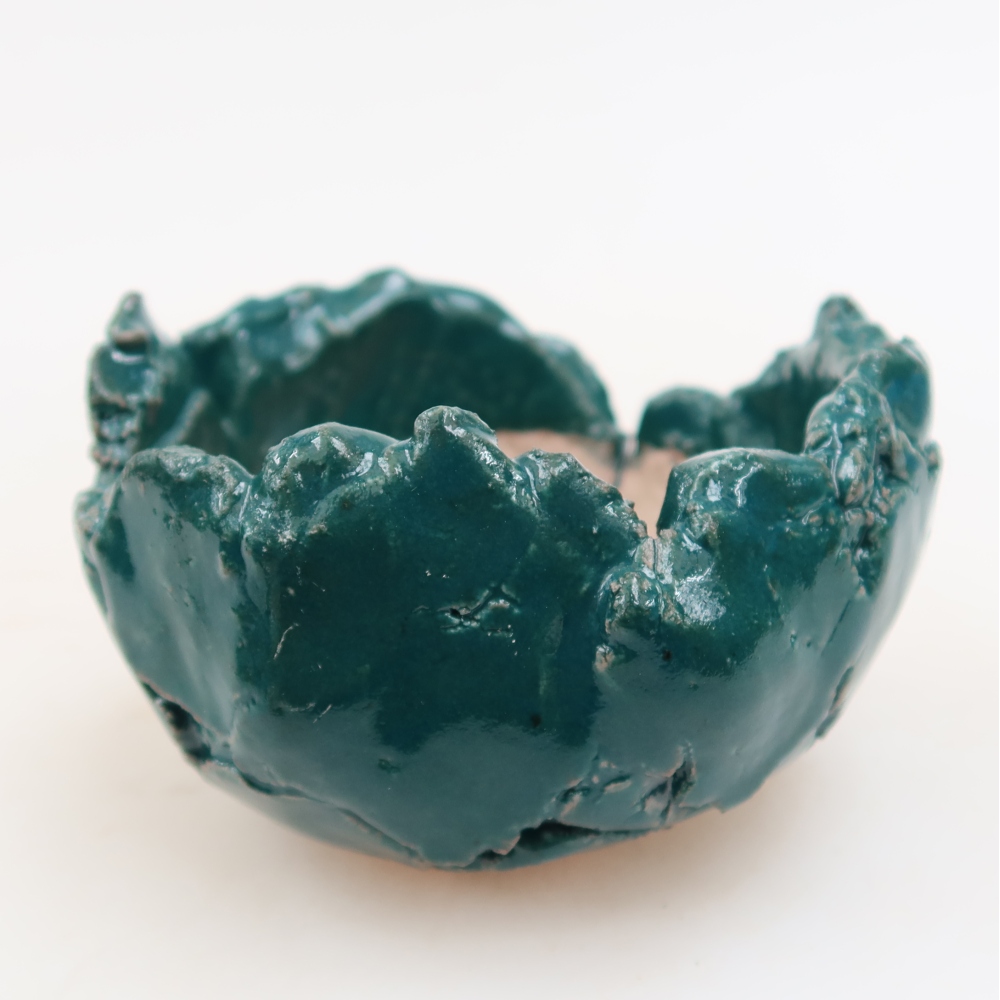 Conchiglia in ceramica 9 x 8,5 x 6 cm , colore verde