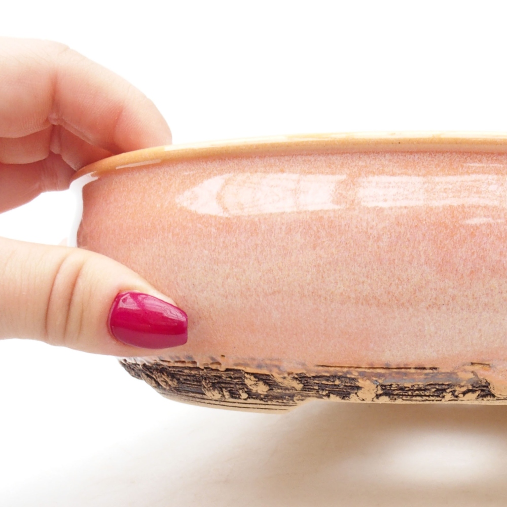 Ciotola bonsai in ceramica 20 x 20 x 5,5 cm, rosa