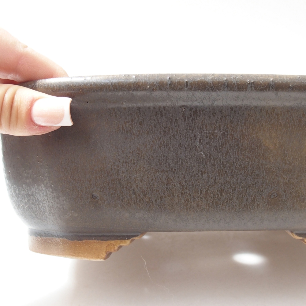 Ciotola per bonsai in ceramica 25 x 21 x 8 cm, marrone