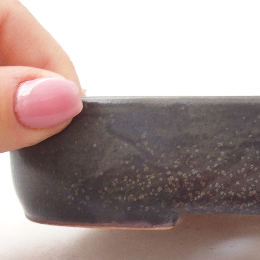 Ciotola bonsai in ceramica 16 x 11 x 3,5 cm, grigio