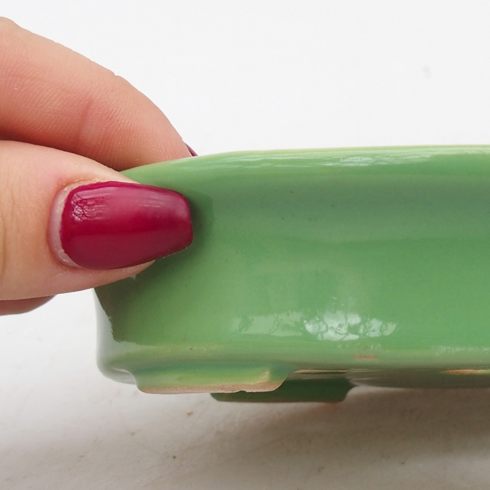 Ciotola bonsai in ceramica 13 x 10,5 x 3 cm, verde